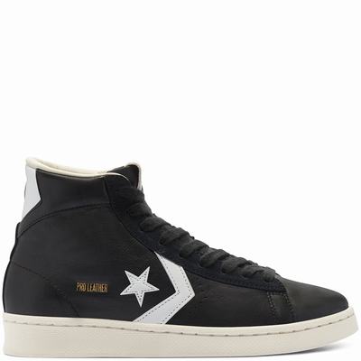 Converse Pro Leather Mid - Miesten Matalavartiset Tennarit - Mustat/Valkoinen